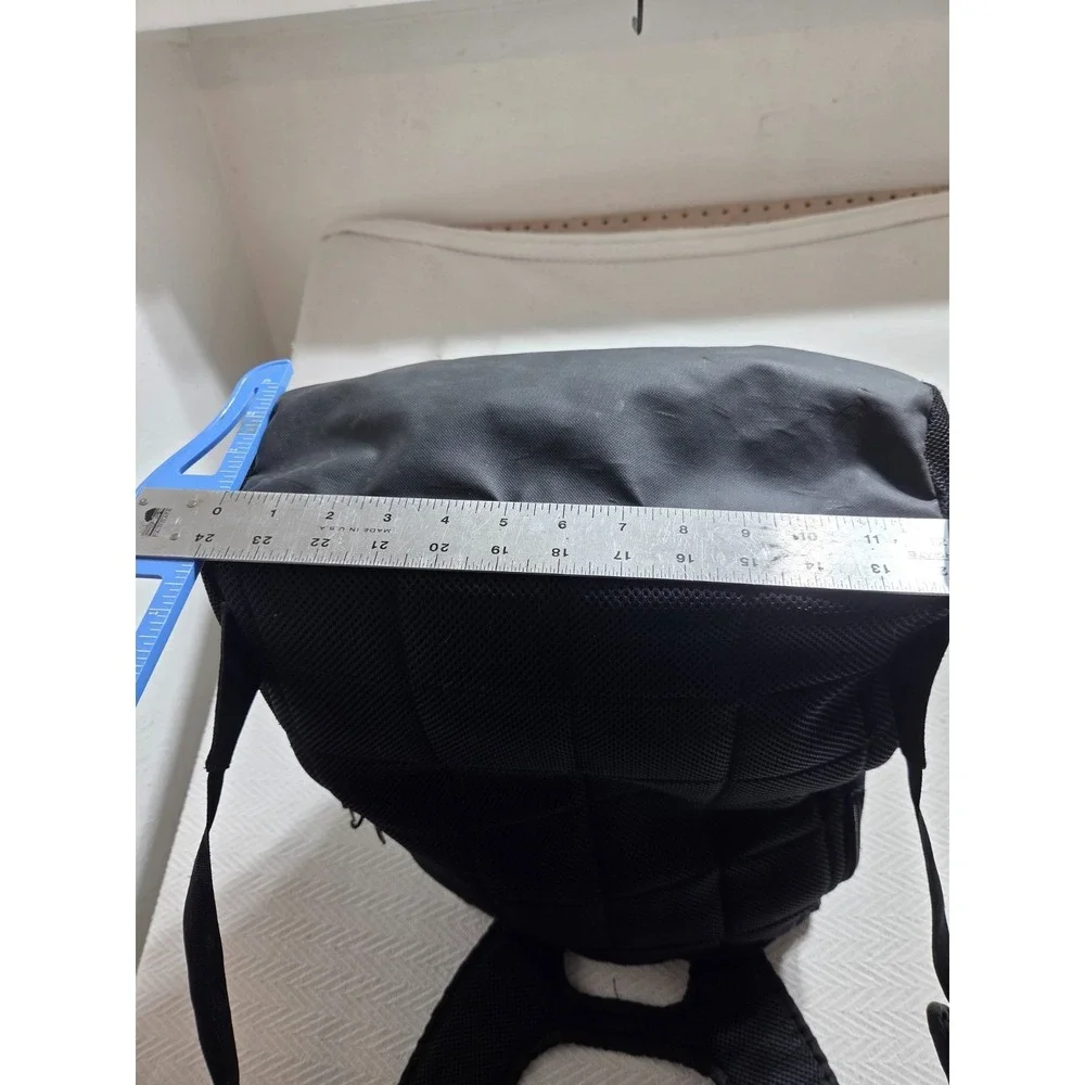 Nike Brasilia Black Backpack White Swoosh Gym School Laptop Travel Book Bag 18